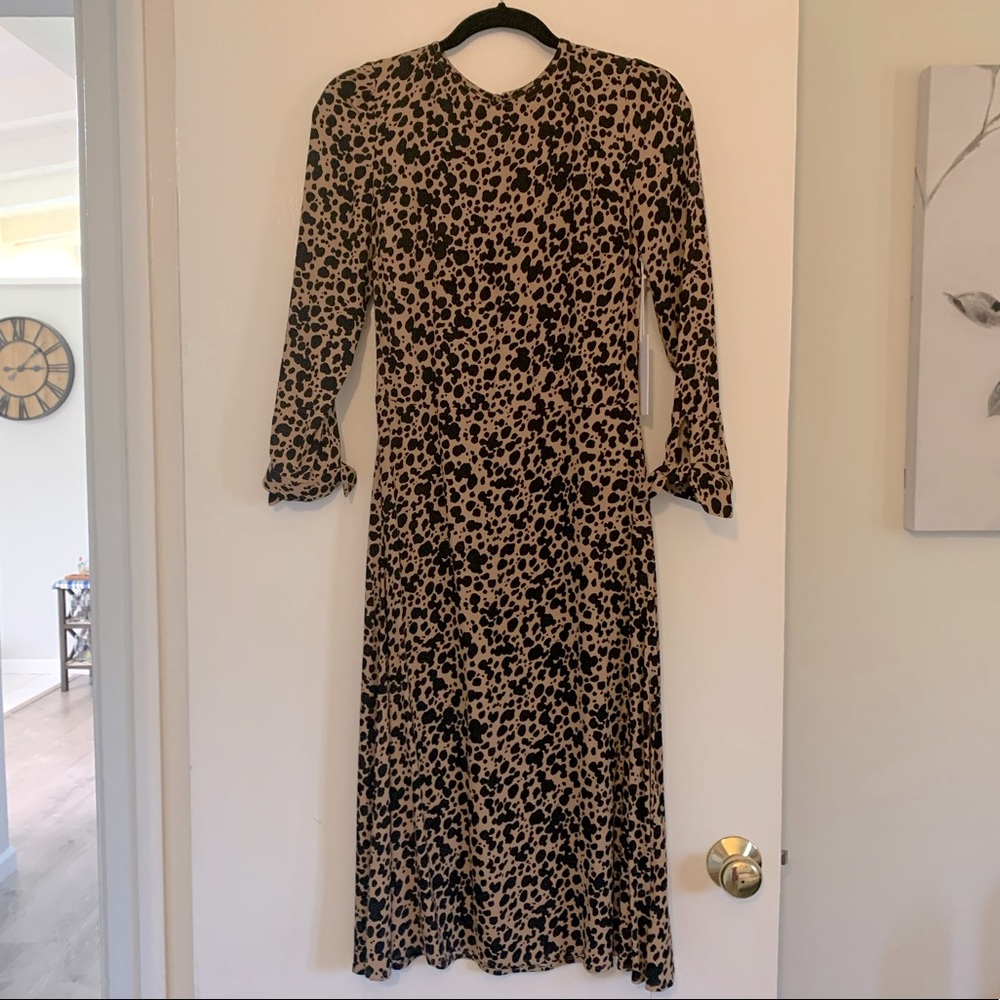 Reformation Port Dress in blitz/cheetah - Size 4.